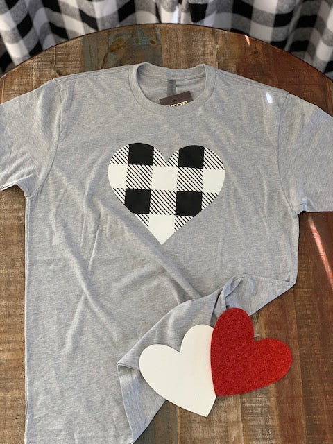 Black & White Heart T Shirt